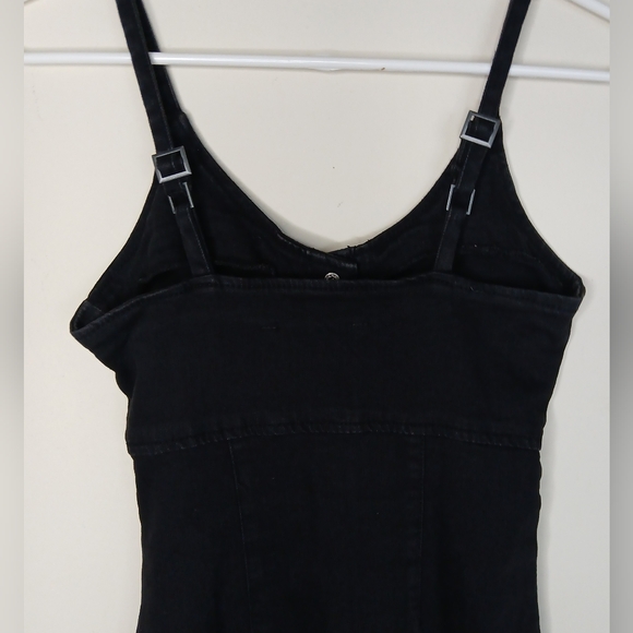 Highway Jeans Black Denim Front Snap Mini Dress - Picture 4 of 6